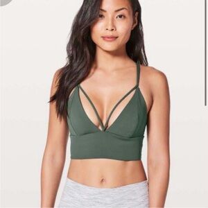 Lululemon Pushing the Limits Bra Green 6 EUC